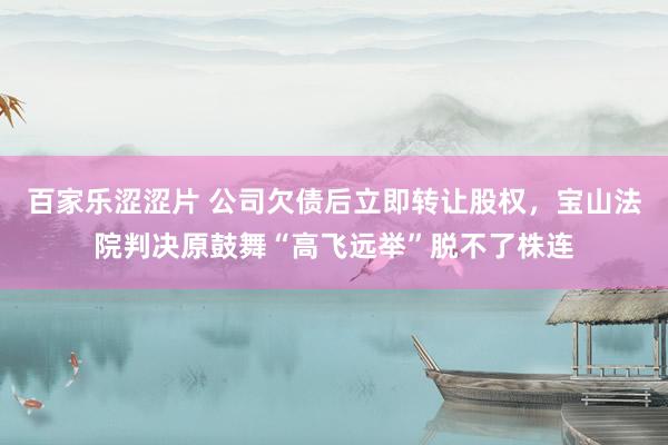 百家乐涩涩片 公司欠债后立即转让股权，宝山法院判决原鼓舞“高飞远举”脱不了株连