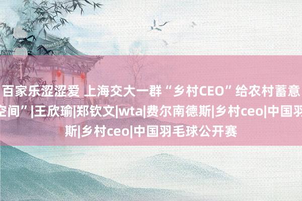 百家乐涩涩爱 上海交大一群“乡村CEO”给农村蓄意了个“奇异空间”|王欣瑜|郑钦文|wta|费尔南德斯|乡村ceo|中国羽毛球公开赛