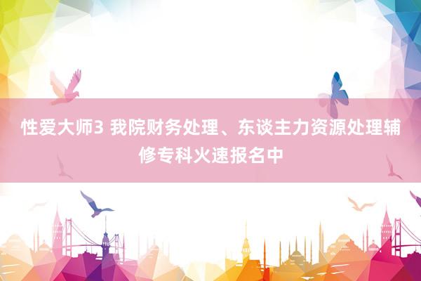 性爱大师3 我院财务处理、东谈主力资源处理辅修专科火速报名中