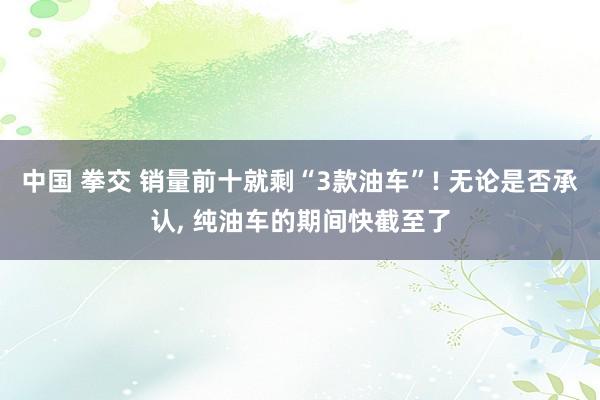 中国 拳交 销量前十就剩“3款油车”! 无论是否承认， 纯油车的期间快截至了
