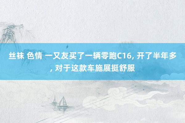 丝袜 色情 一又友买了一辆零跑C16， 开了半年多， 对于这款车施展挺舒服