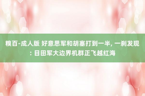 糗百-成人版 好意思军和胡塞打到一半， 一刹发现: 目田军大边界机群正飞越红海