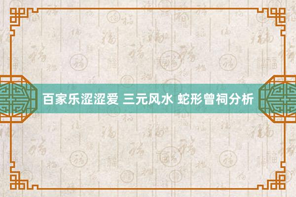 百家乐涩涩爱 三元风水 蛇形曾祠分析